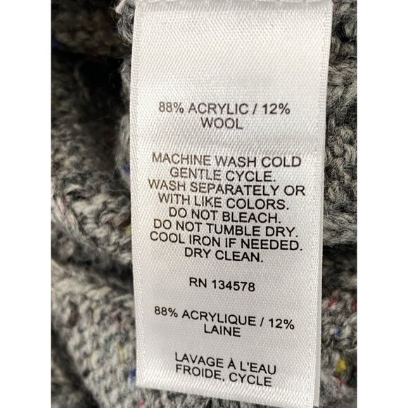 Vineyard Vines Sweater Mens XXL Quarter Zip Cable Knit Wool Blend Flecked Gray - Picture 10 of 16